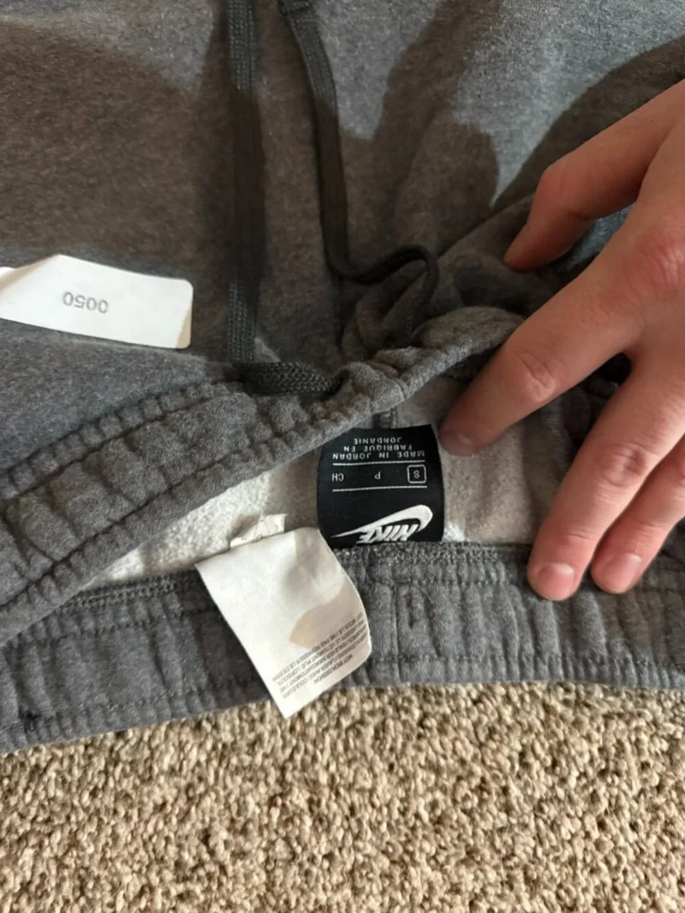 Nike Grey Sweat Shorts Large Black Swoosh Size S